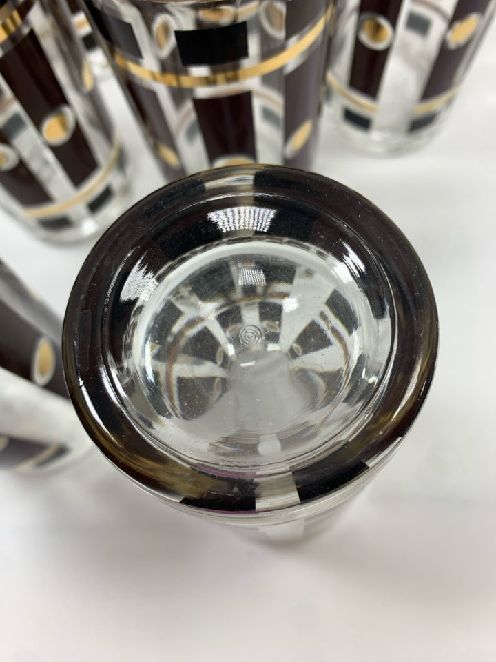 8 VTG ATOMIC GEOMETRIC BROWN W/GOLD RIM GLASSES.