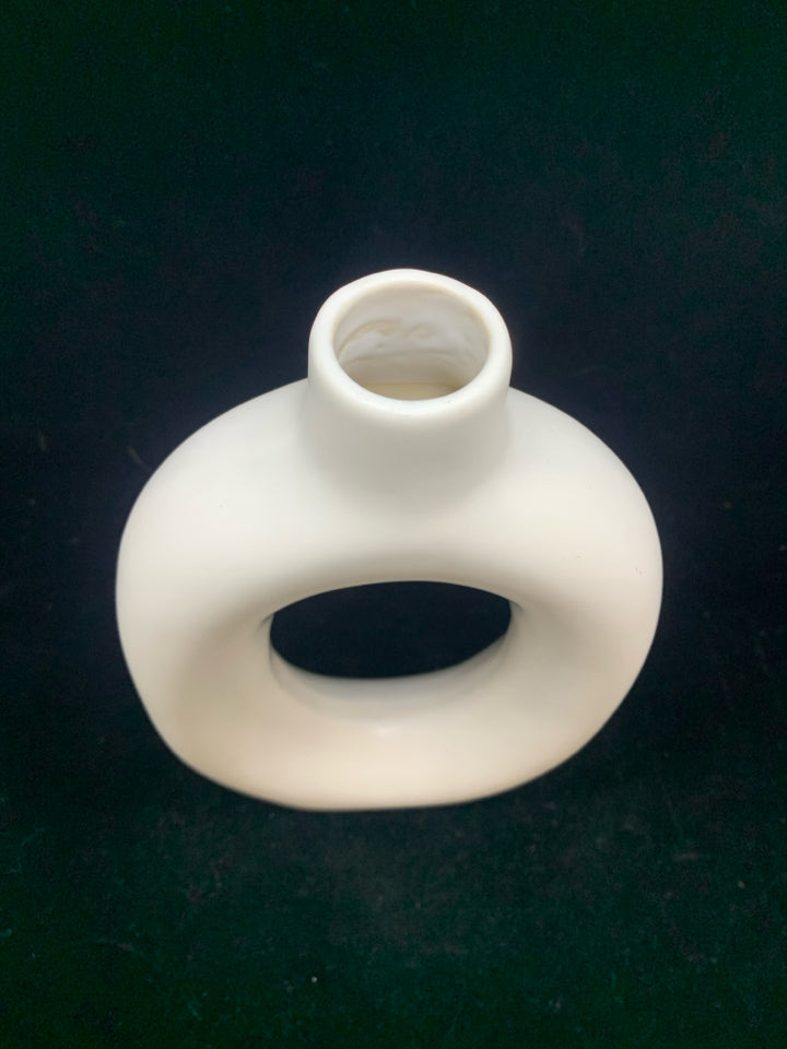 WHITE OVAL VASE.
