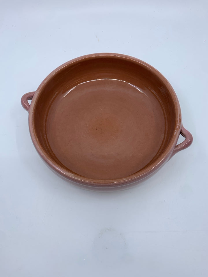 TERRA COTTA GLAZED SERVING BOWL.