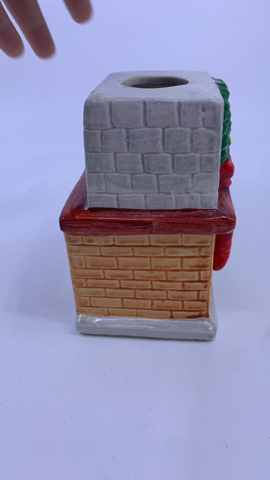 CERAMIC FIREPLACE TEA LIGHT CANDLE HOLDER.