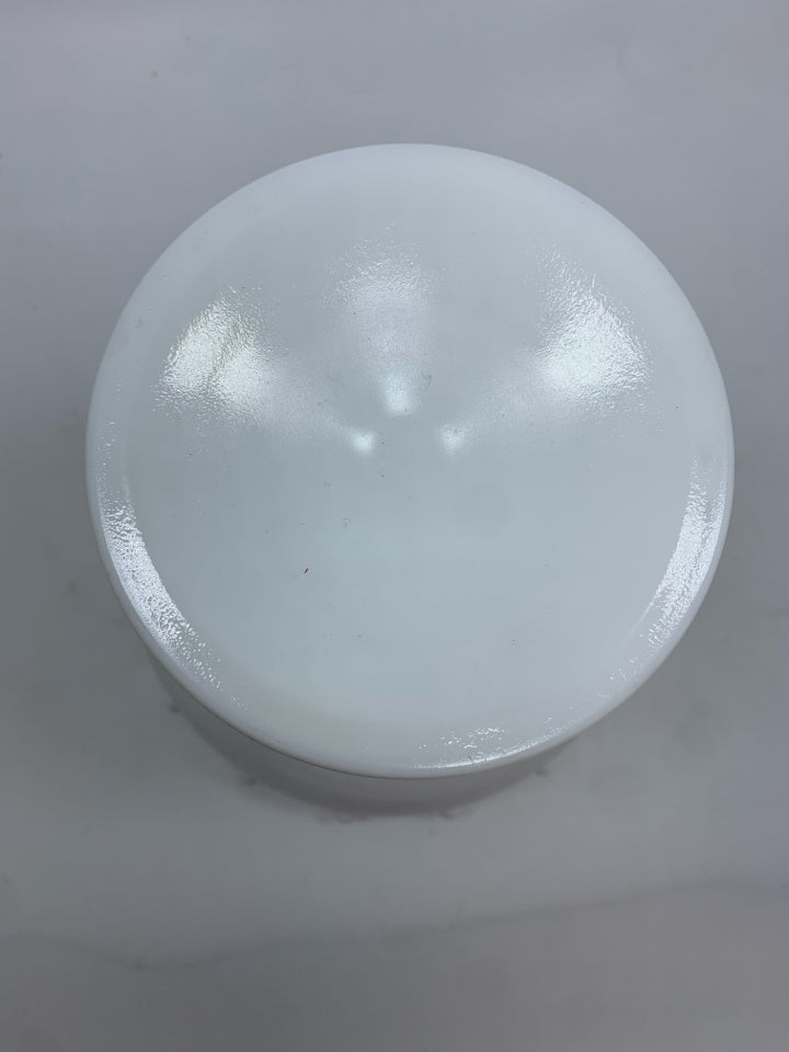 VTG MILK GLASS PEDESTAL BOWL.