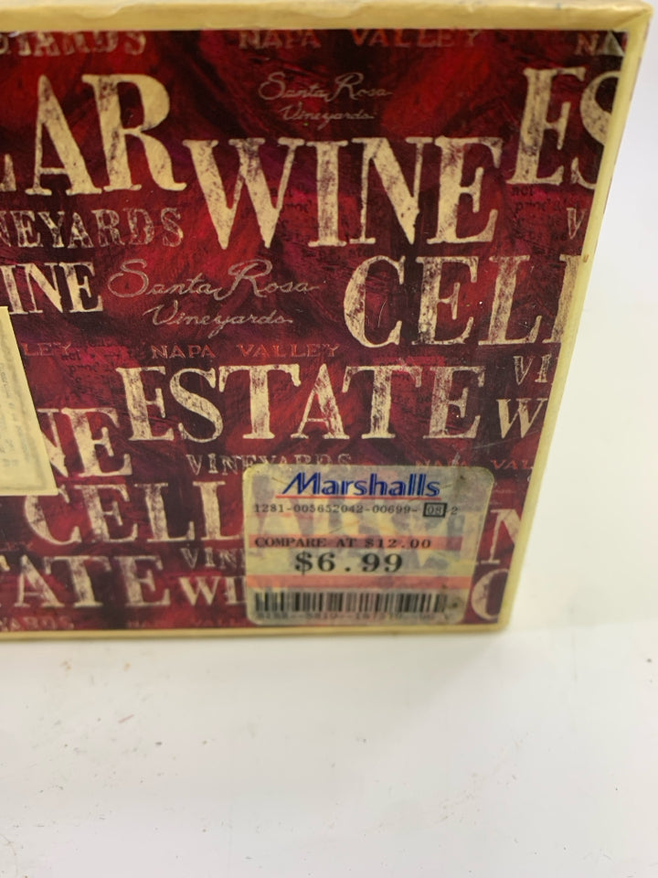 2 BOTTLE WINE CARRYING BOX W/METAL LATCH AND HANDLE.