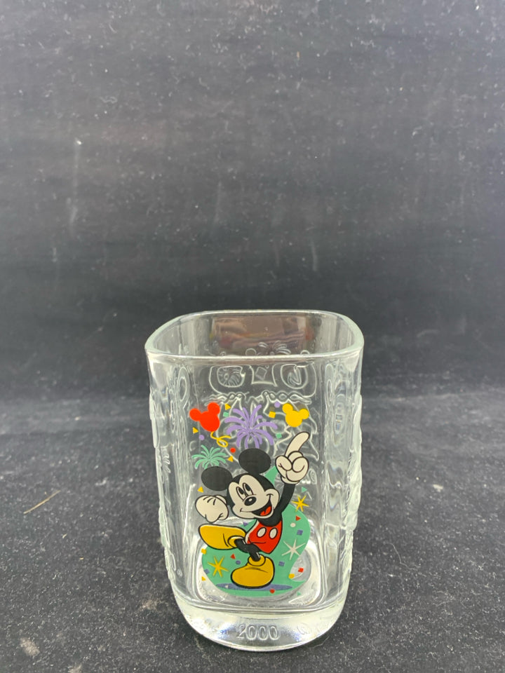 EMBOSSED MICKEY MOUSE GLASS.