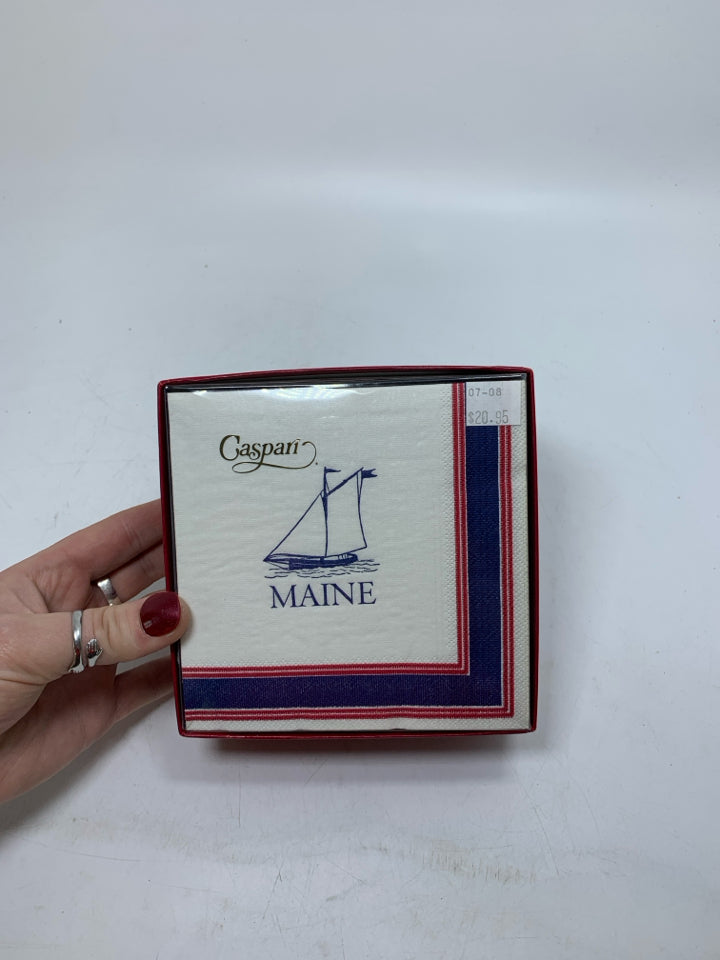 NIB MAINE W/ BOAT COCKTAIL NAPKINS.