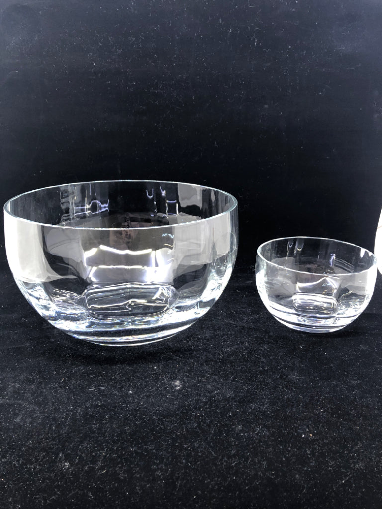 2PC HEAVY GLASS CHIP AND DIP BOWLS.