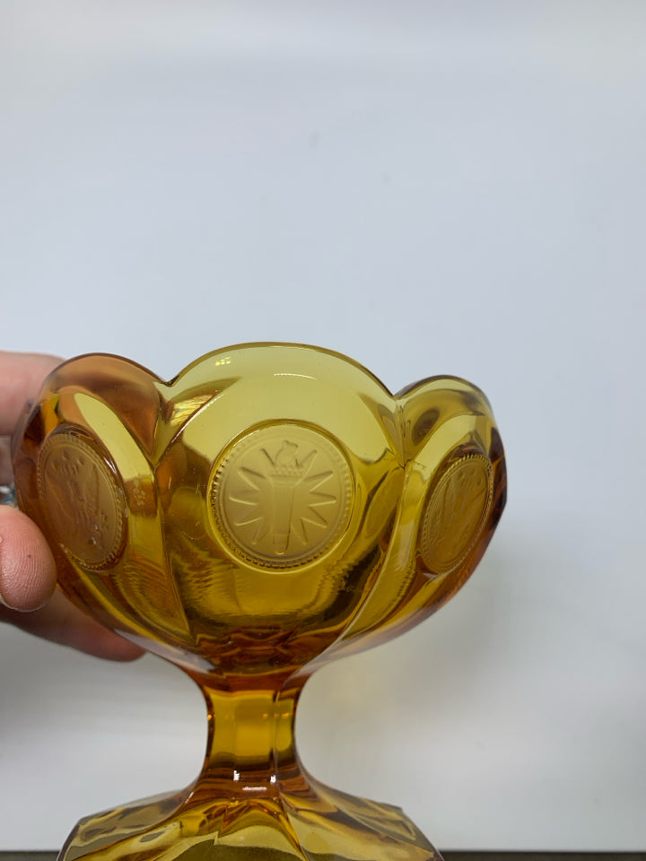 VTG FOSTORIA FOOTED SMALL COIN GLASS BOWL.