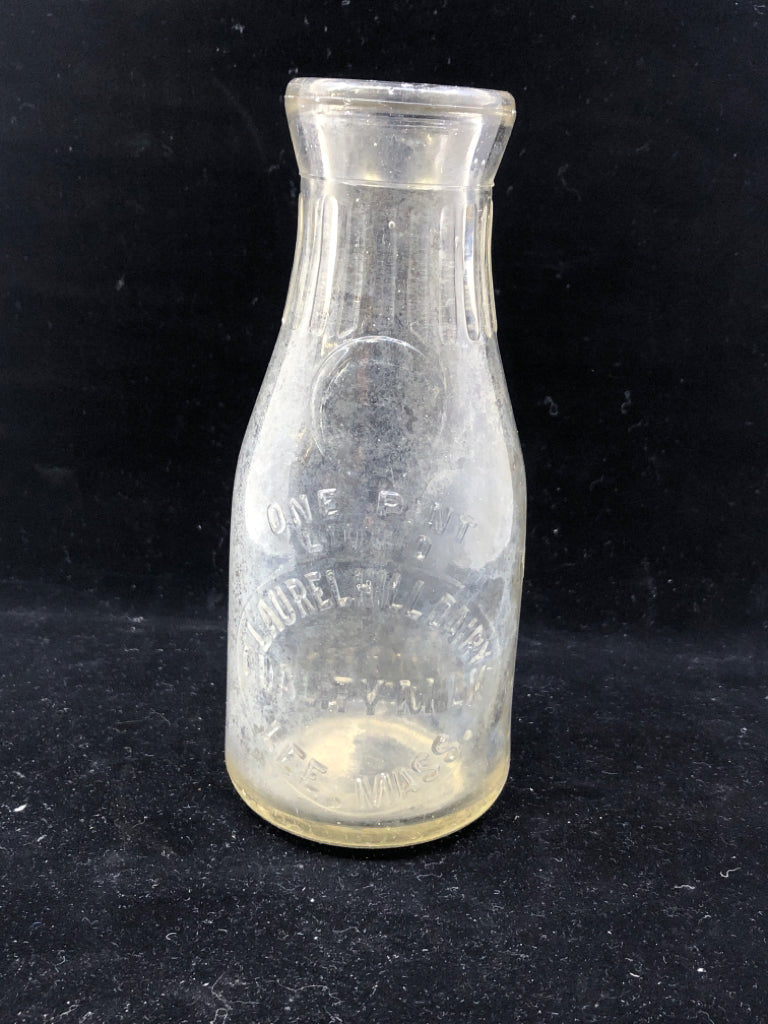 VTG MILK BOTTLE- LAUREL HILL EMPTY BOTTLE.