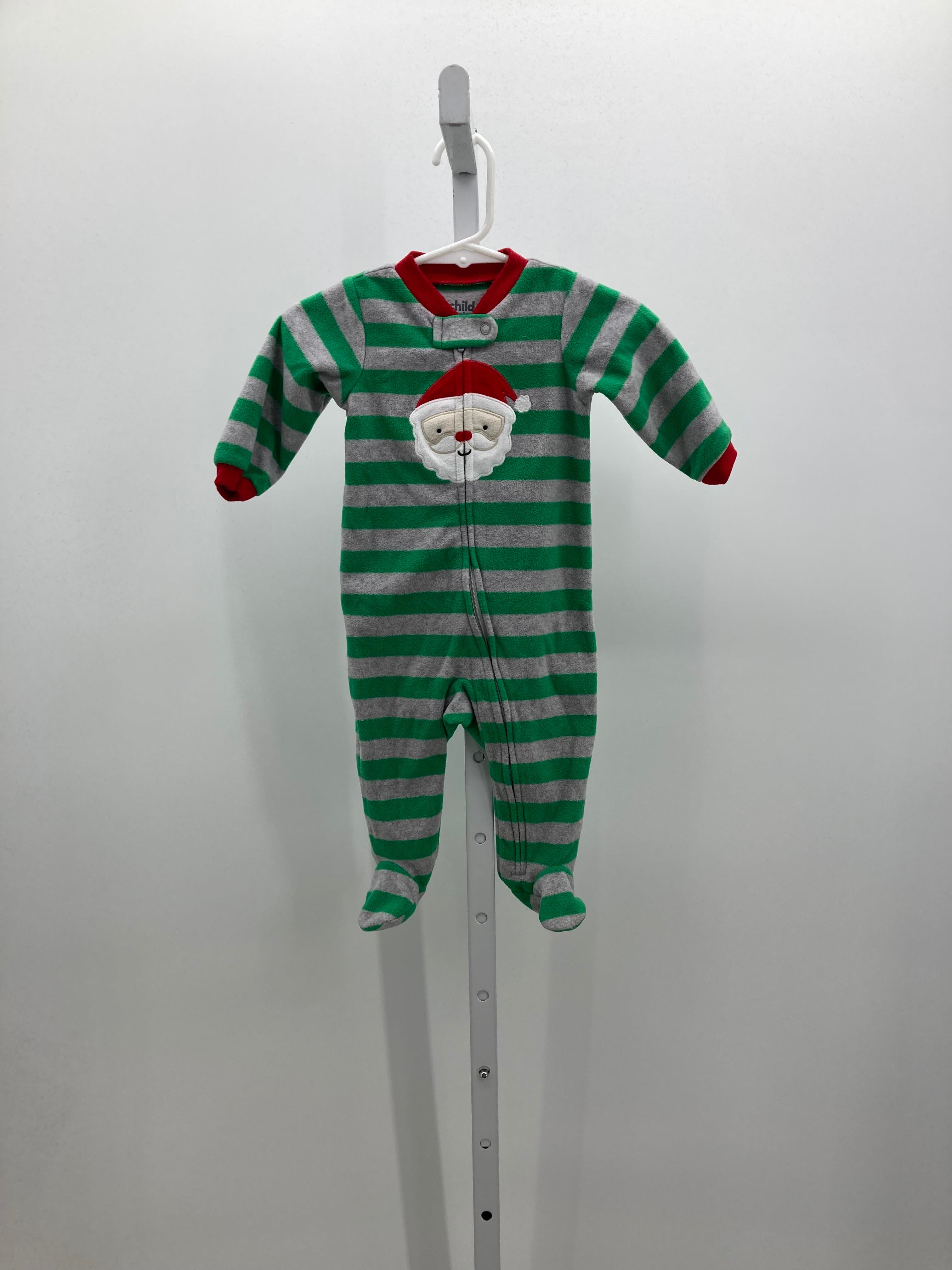 FLEECE ROMPER STRIPES SANTA