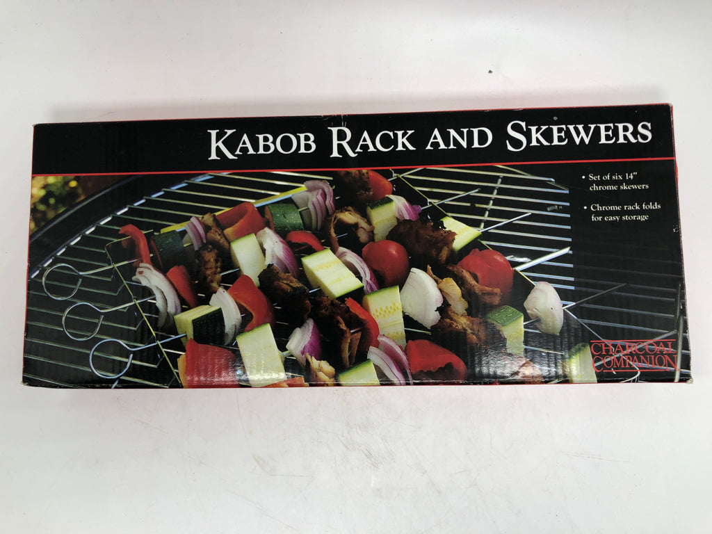 NIB CHARCOAL COMPANION KABOB RACK SKEWERS.