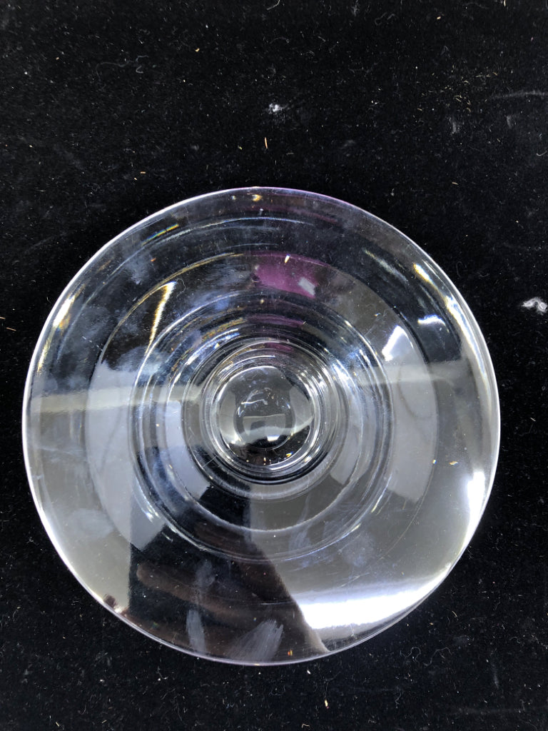 LARGE HEAVY GLASS TEA LIGHT HOLDER.