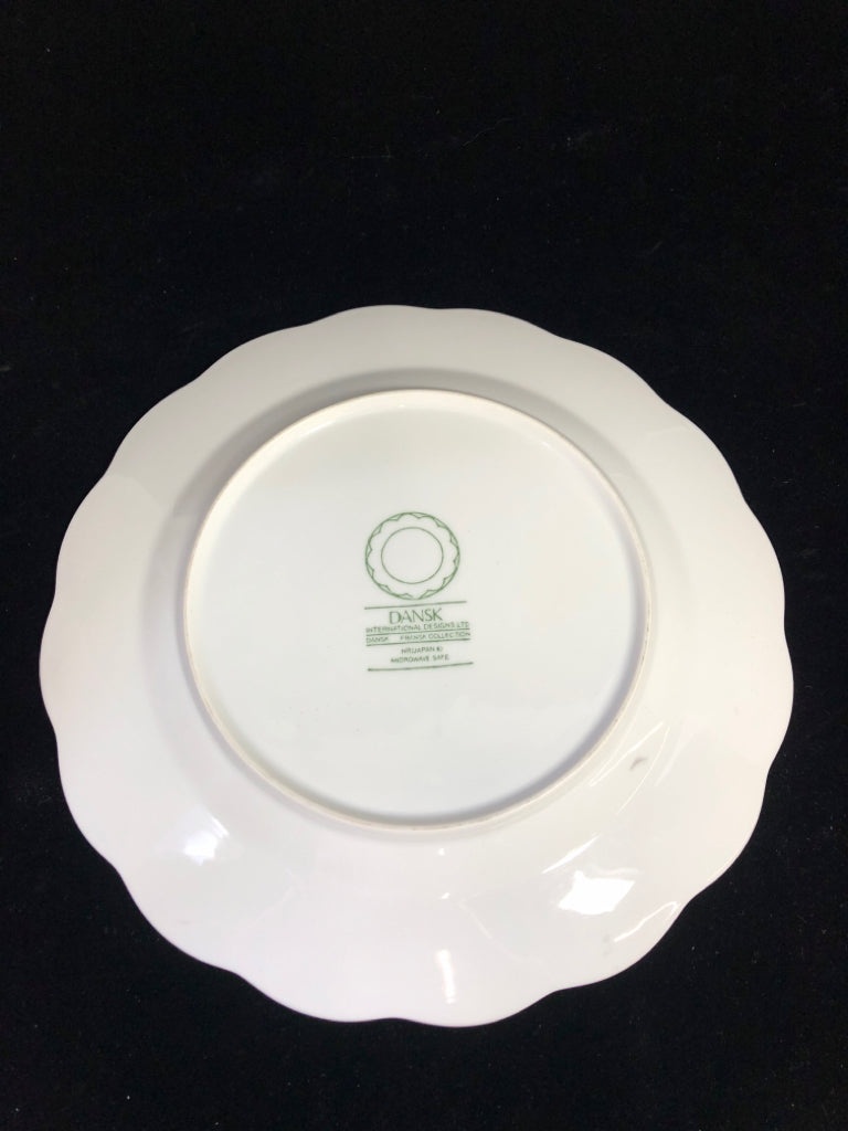 4 RUFFLED EDGE WHITE DANSK PLATES.