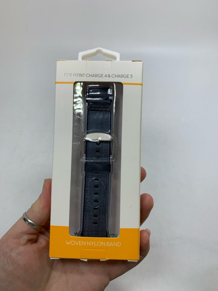 NIB BLUE NYLON FITBIT WATCH BAND.