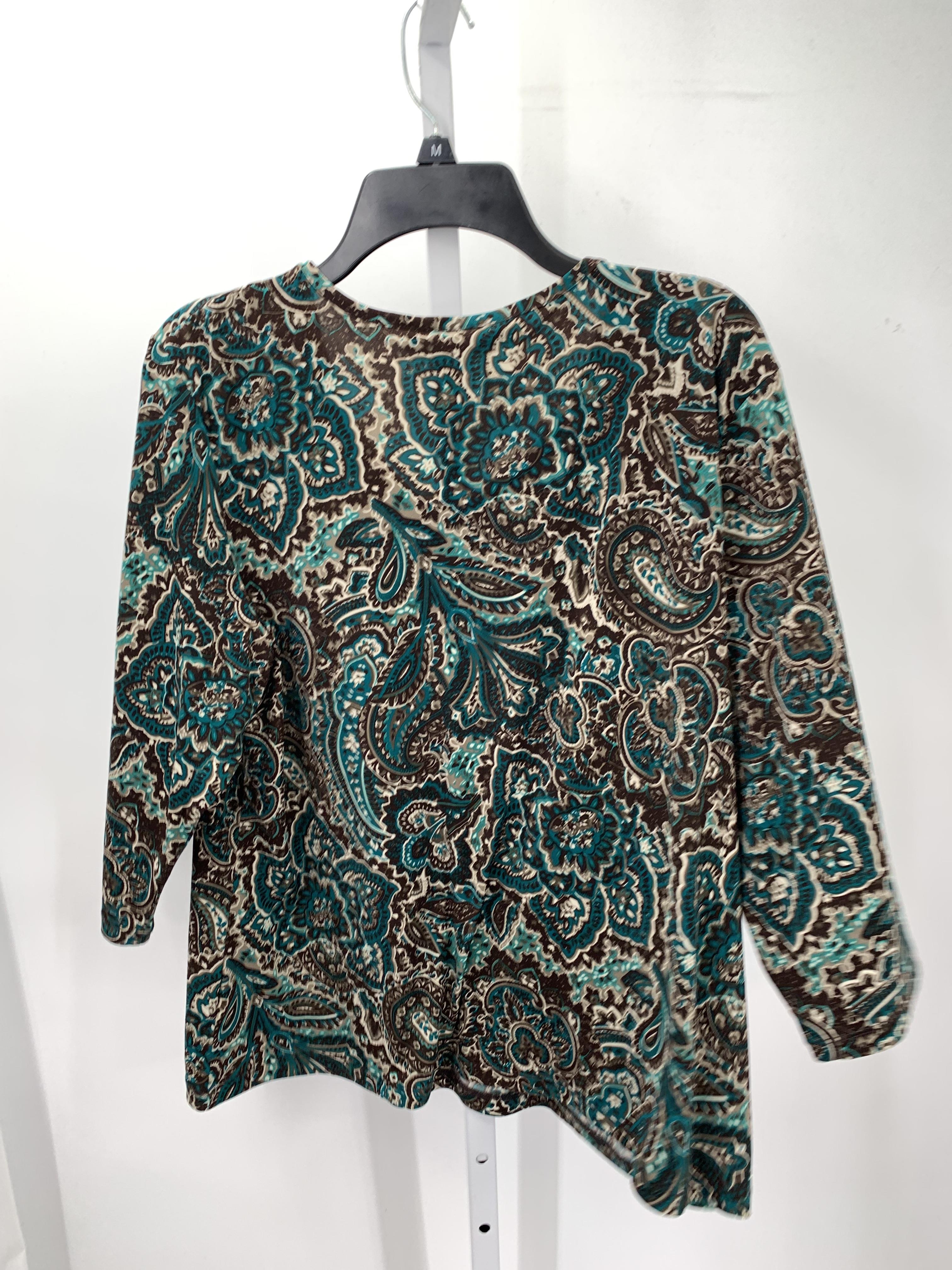 Susan Graver Size Extra Large Misses 3/4 Sleeve Shirt