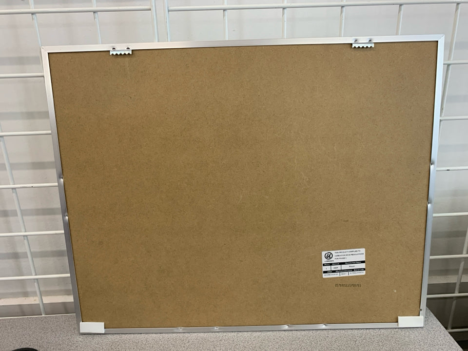WHITE DRY ERASE BOARD.