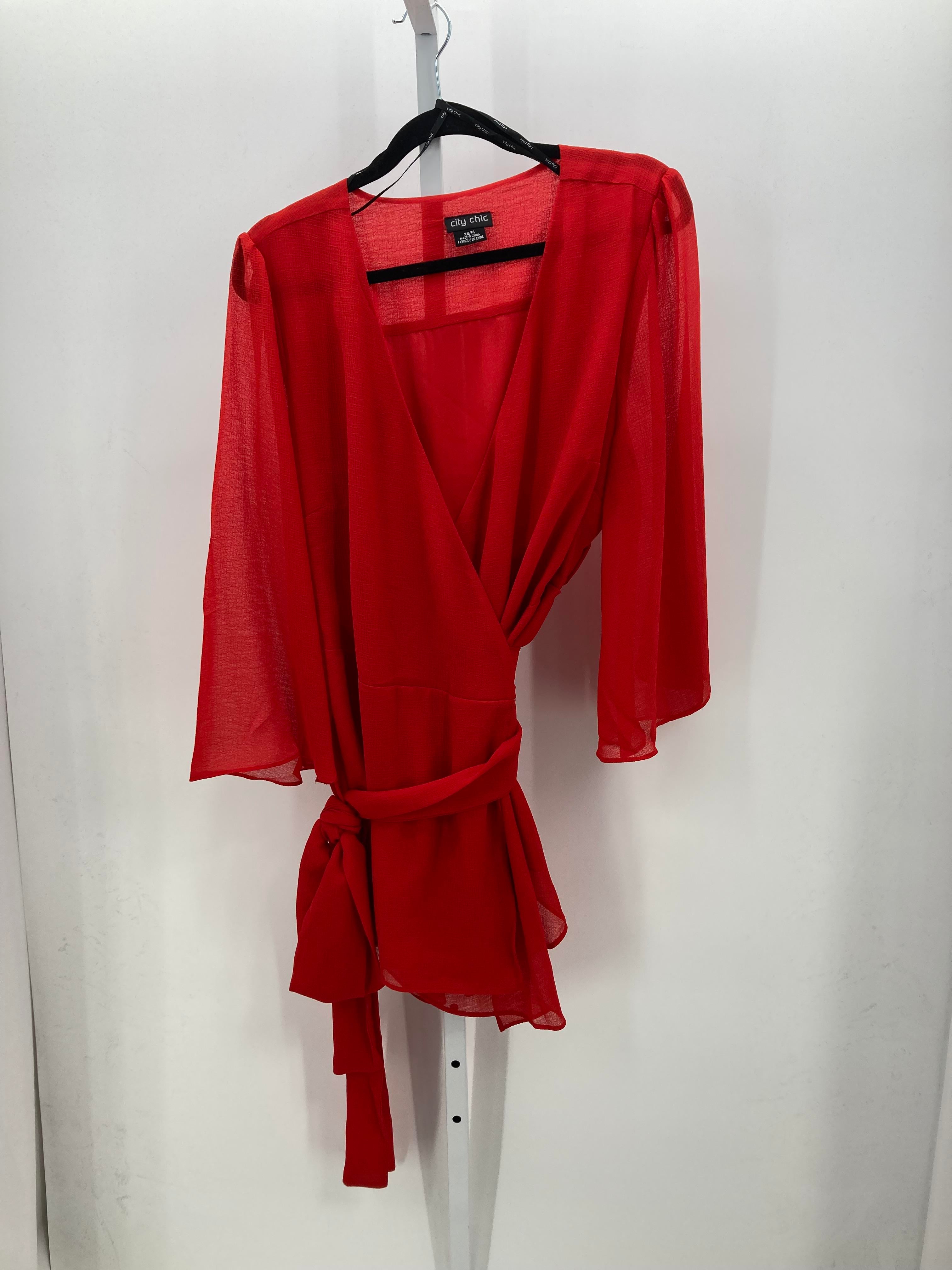 City Chic Size 14 W Womens Long Sleeve Shirt