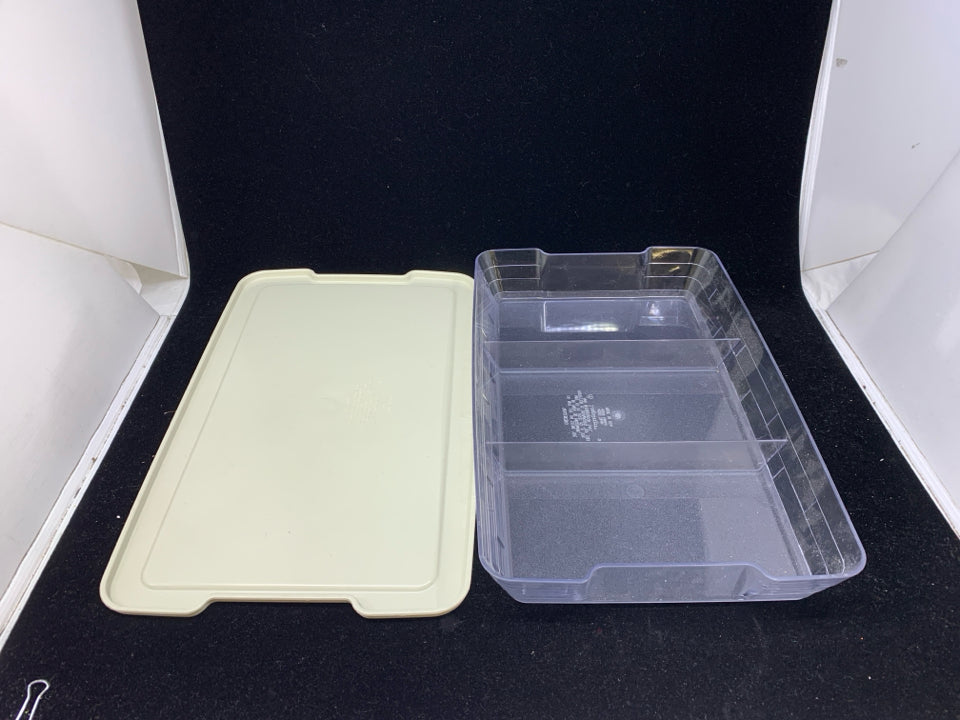 2PC DIVIDED SERVING TRAY W PLASTIC LID- INSERT.