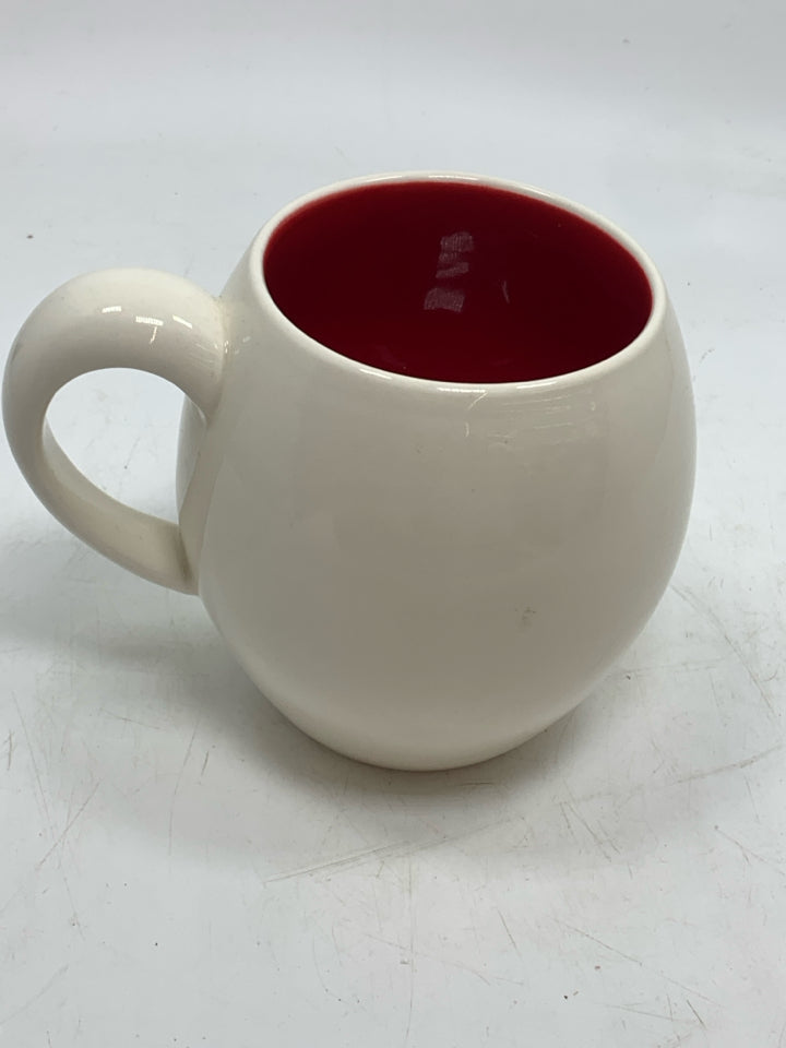 RAE DUNN GNOME MERRY RED INTERIOR MUG.