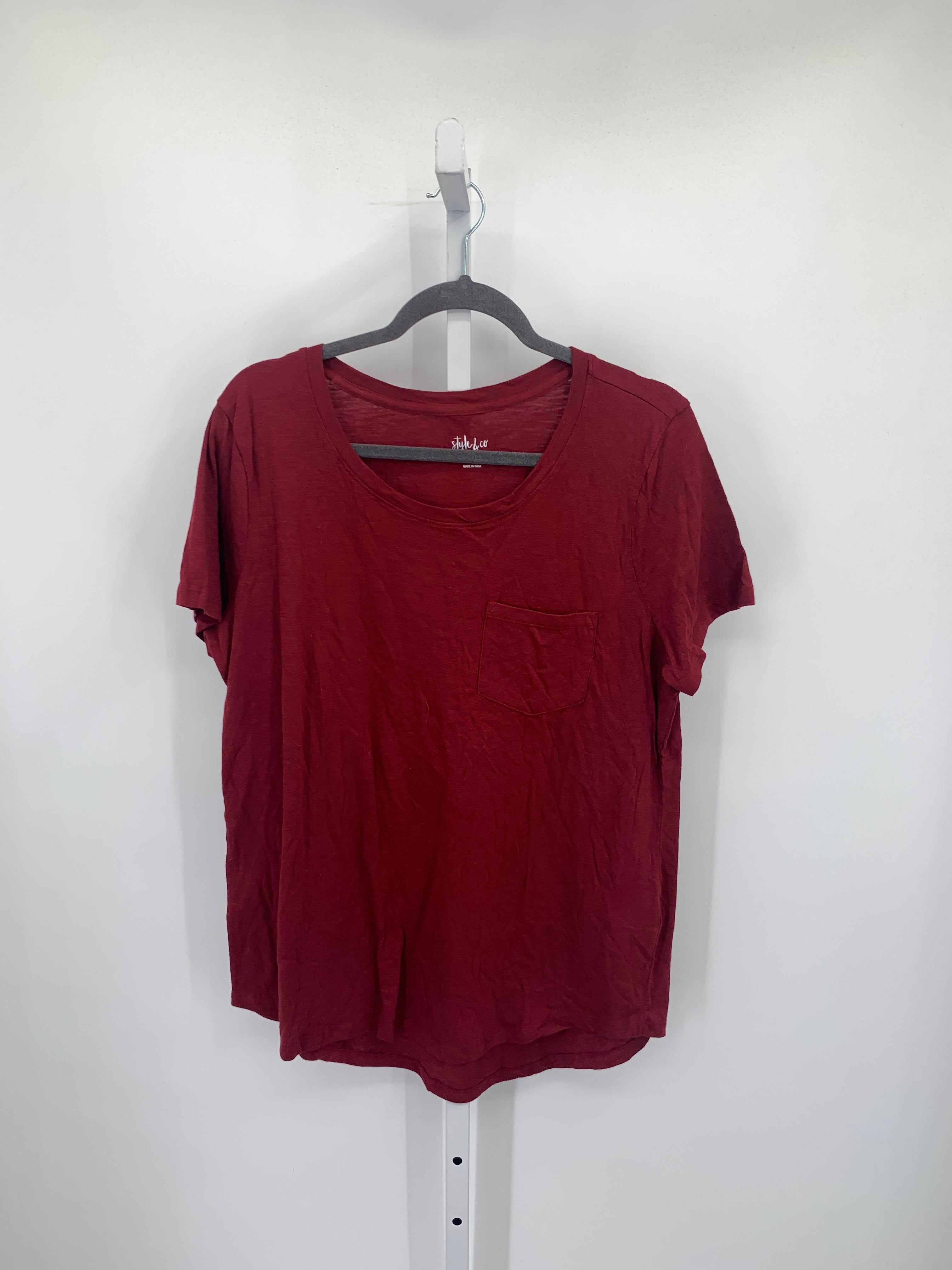 Style & Co. Size Large Misses Short Sleeve Shirt