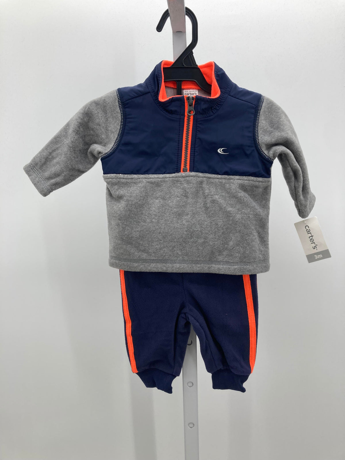NEW FLEECE PULL OVER AND ORANGE STRIPE PANTS