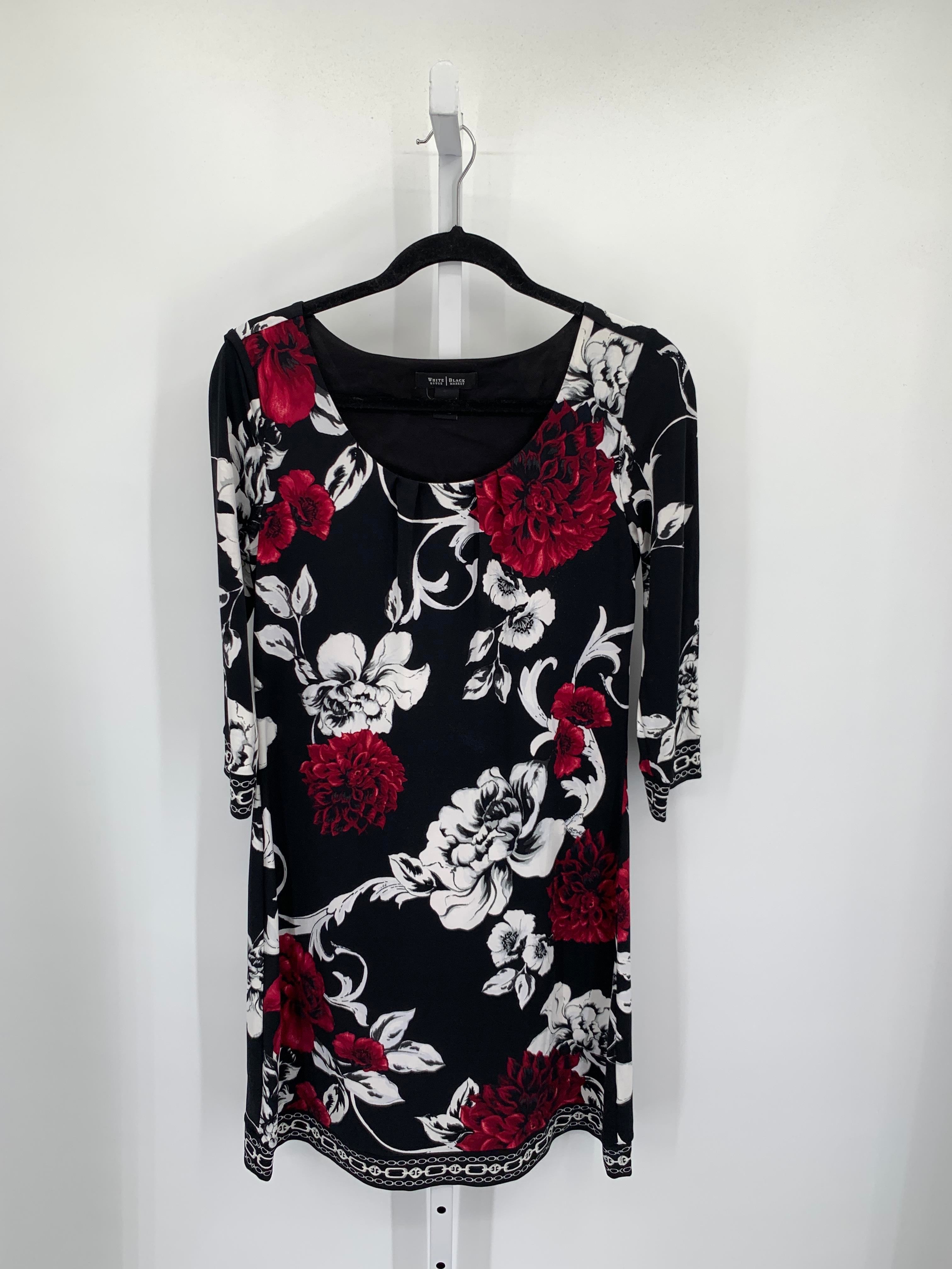 White House Black Size Medium Misses 3/4 Sleeve Dress