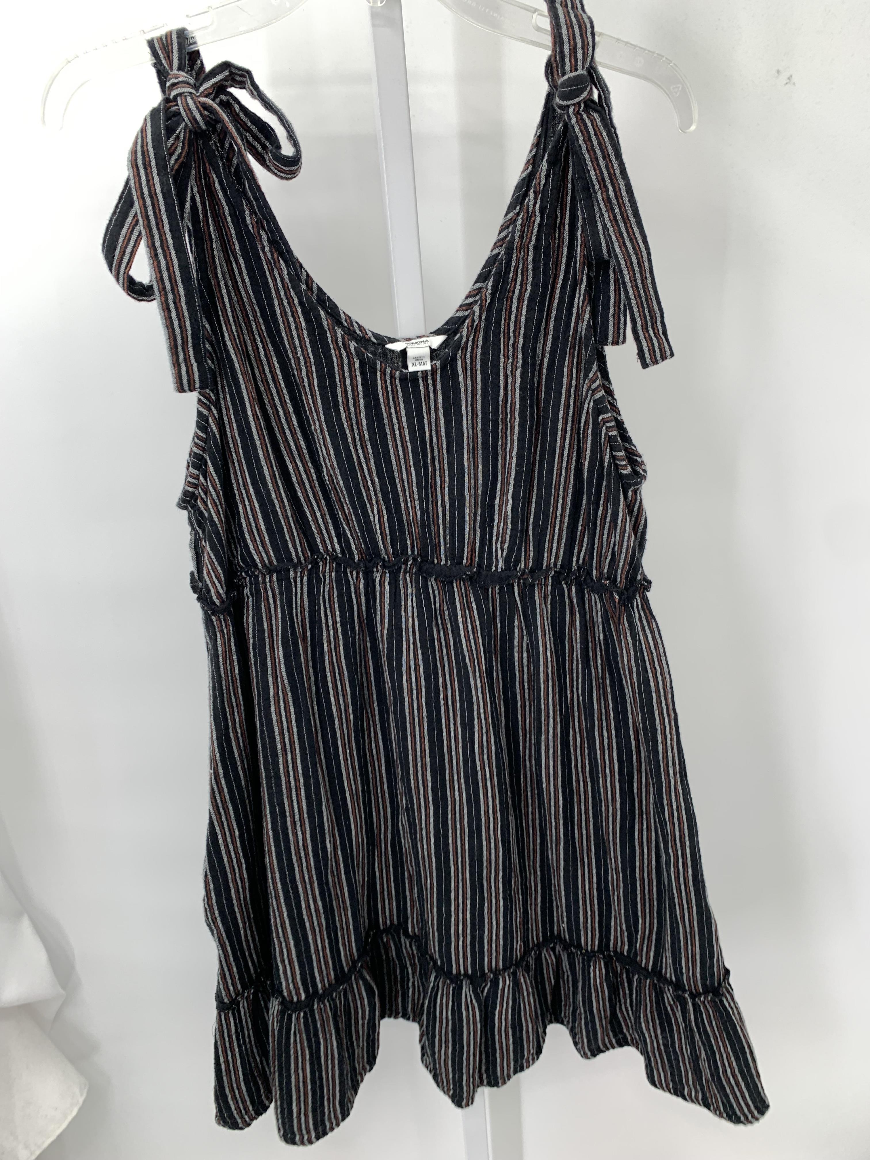Sonoma Blk/Wht Size Extra Large Maternity Sleeveless Dress