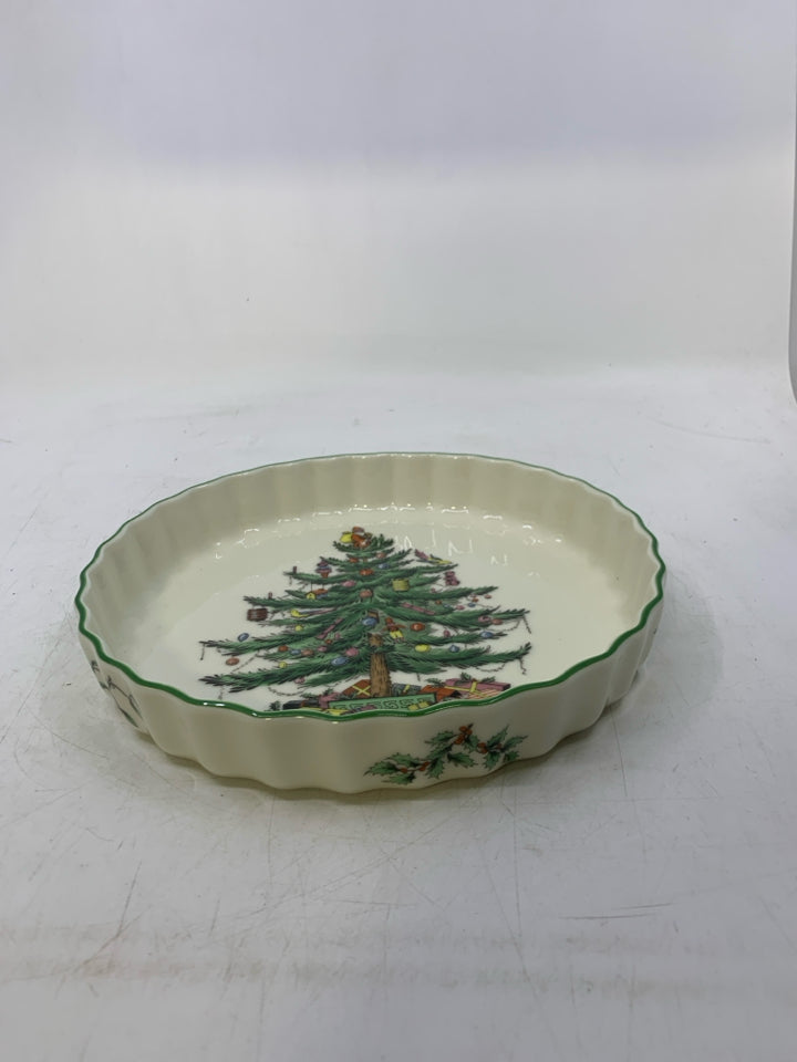 CHRISTMAS TREE TART/QUICHE PLATE.