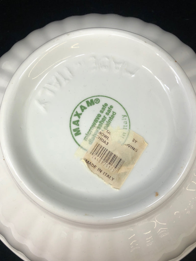 BLUE AND YELLOW FLORAL SERVING BOWL.