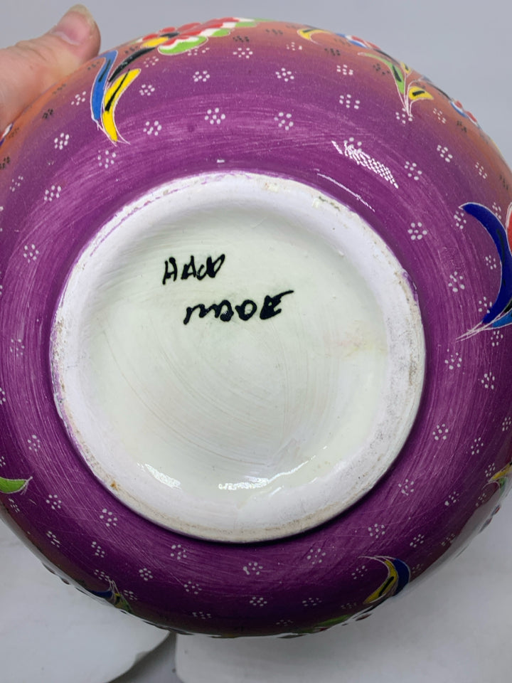 HAND PAINTED COLORFUL BOWL.