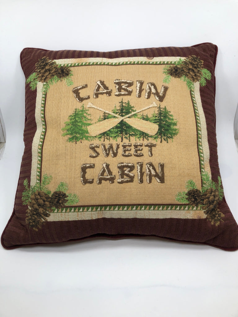 CABIN SWEET CABIN PILLOW.