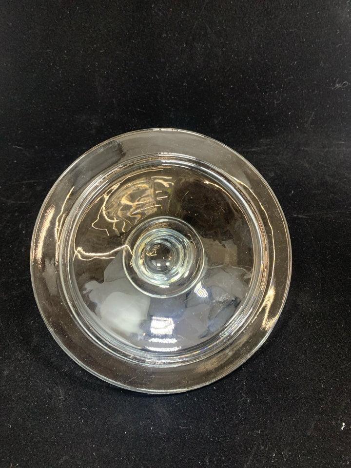 CLEAR GLASS CANISTER/ COOKIE JAR.