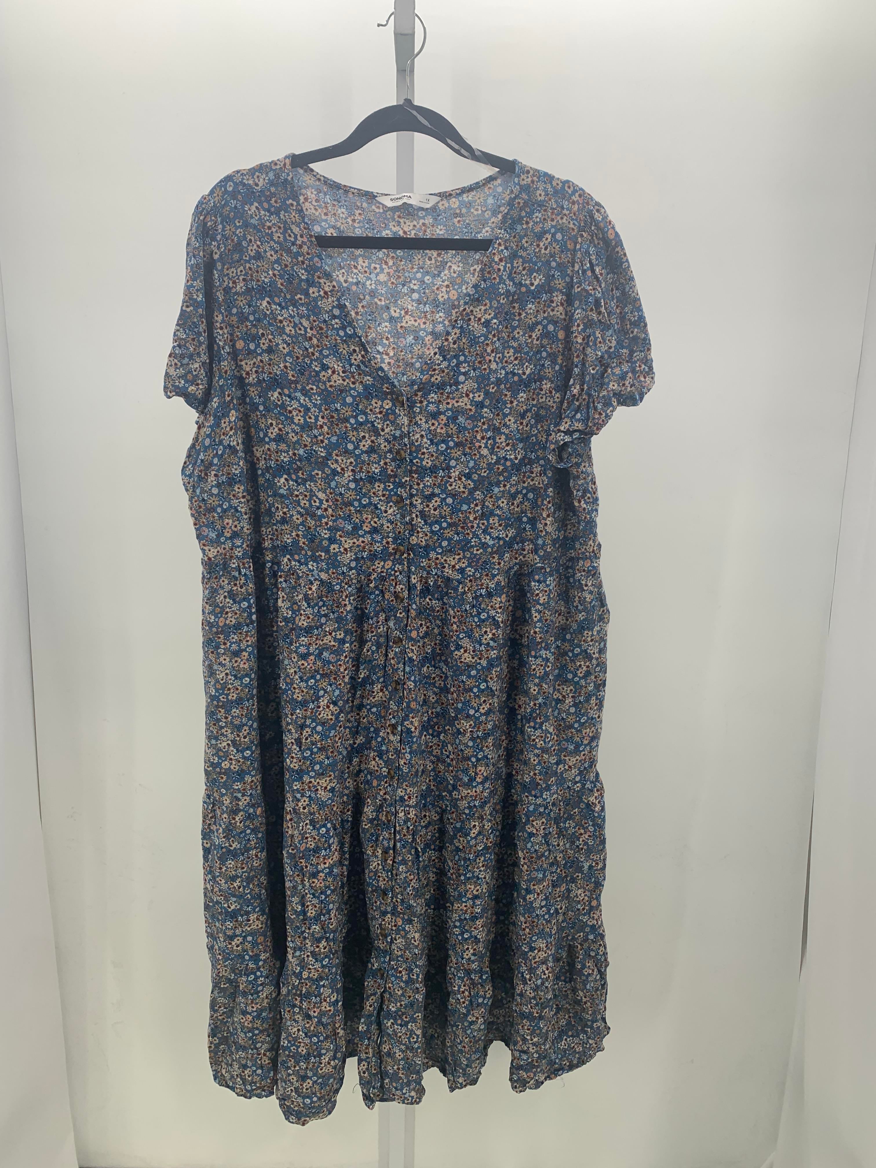 Sonoma Size 1X Womens Short Sleeve Dress