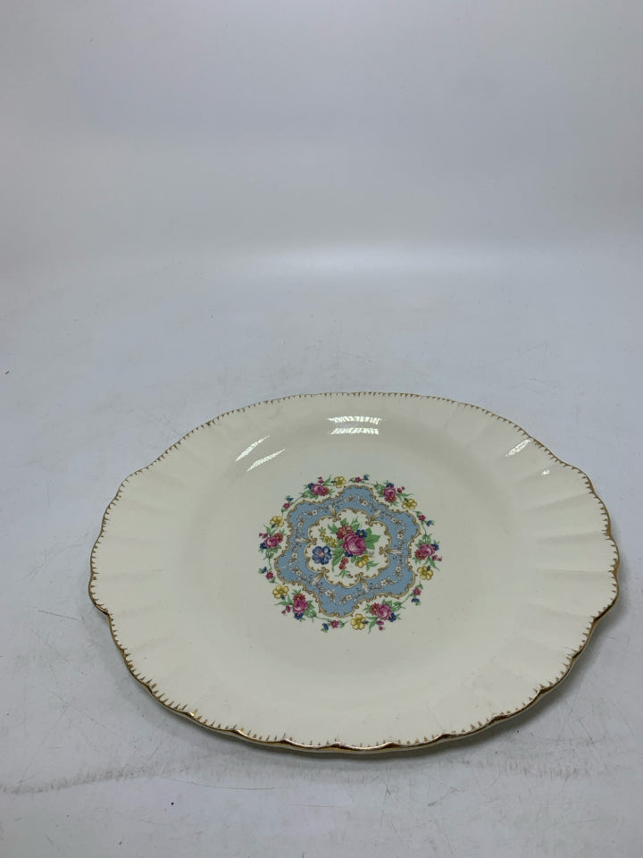 VTG OVAL PLATTER W/ FLOWER DESIGN IN CENTER UNITED UTILITIES CORP.