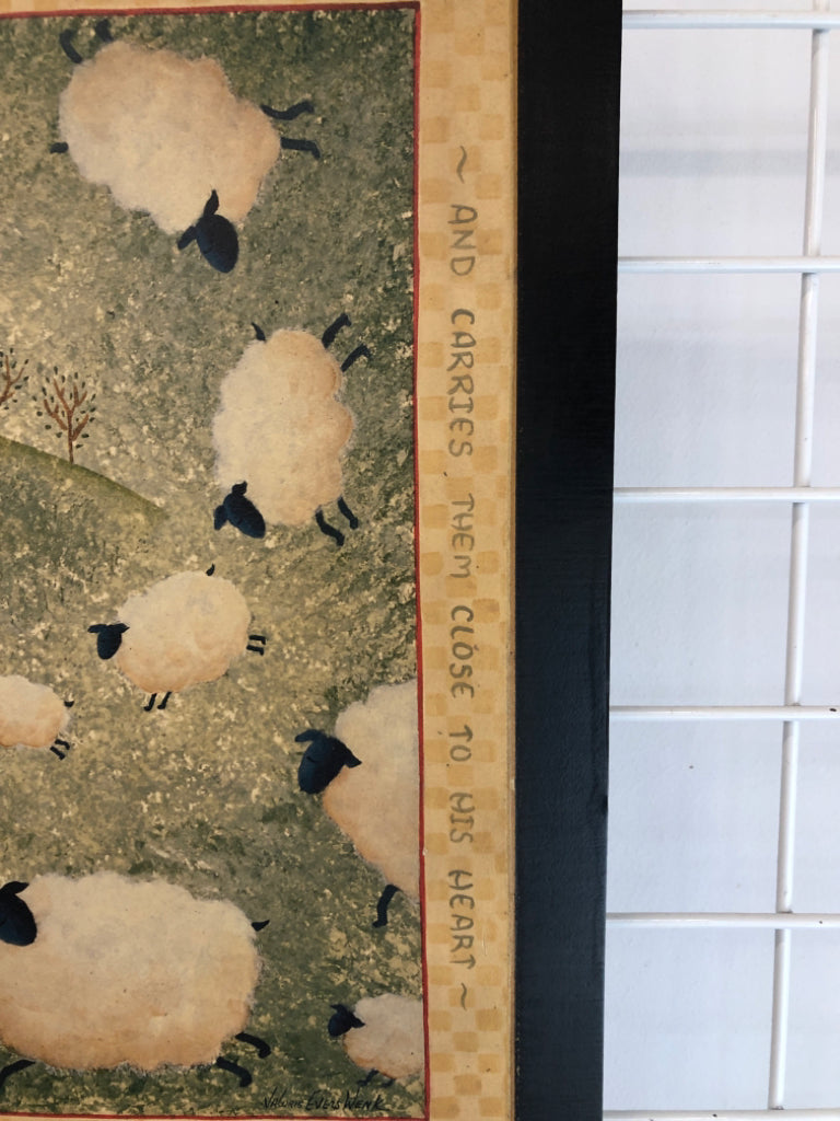 PRIMITIVE SHEEP WALL-HANGING.