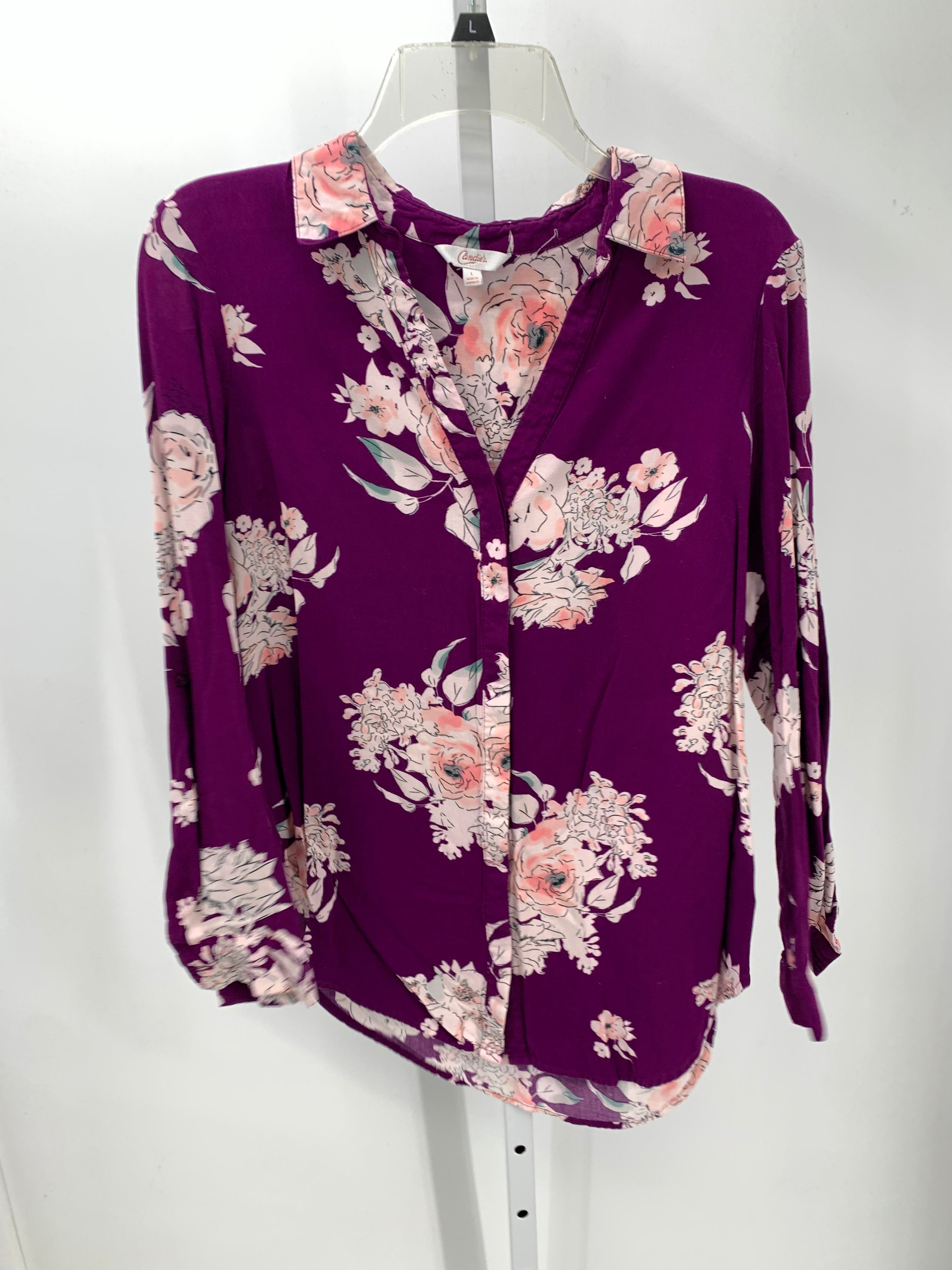 Candies Size Large Juniors Long Sleeve Shirt