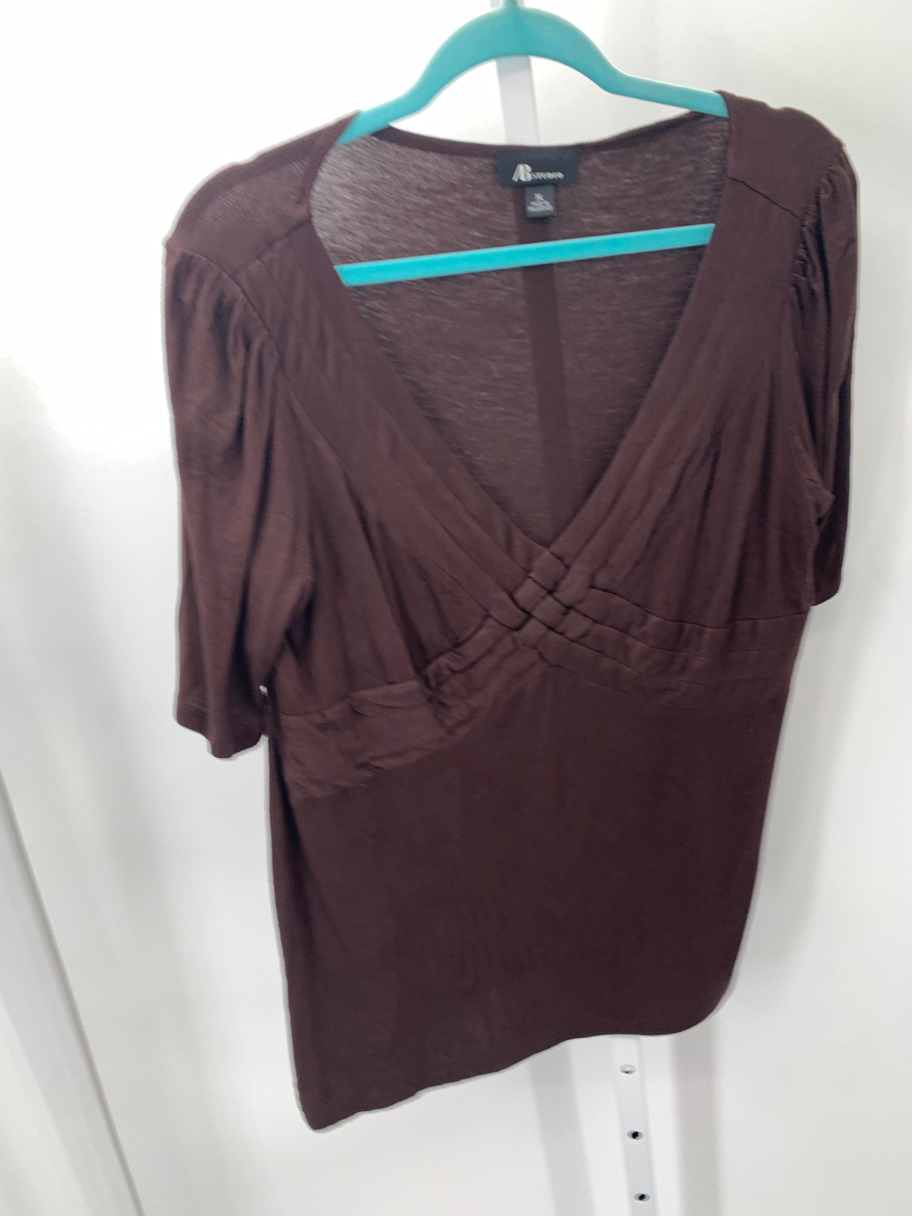 Ab Studio Size Extra Large Misses Short Sleeve Shirt
