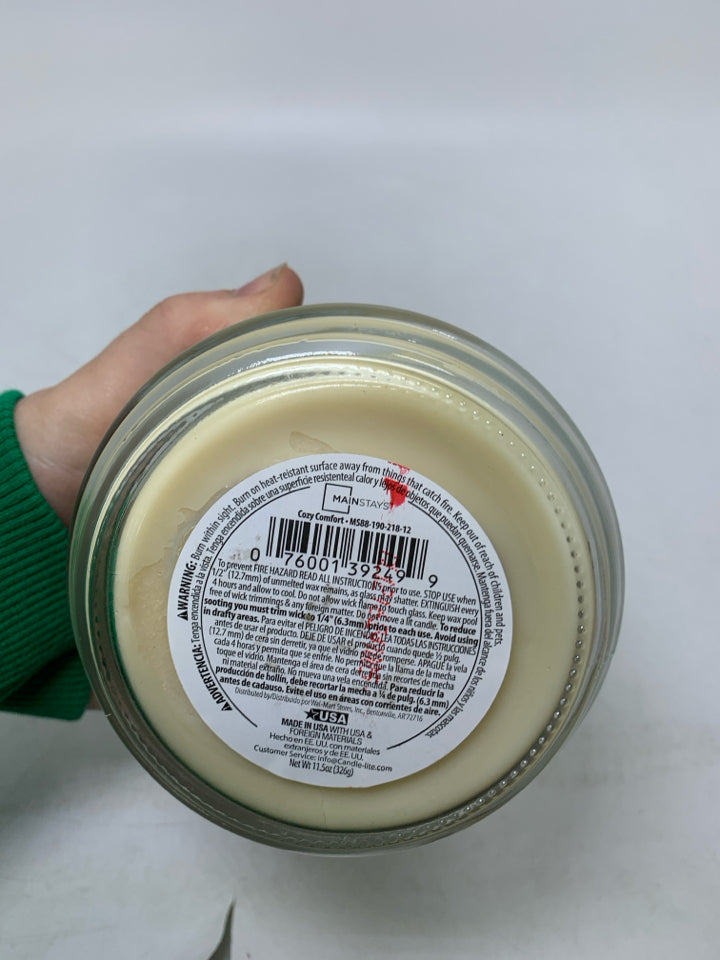NEW MAINSTAYS COZY COMFORT CANDLE.