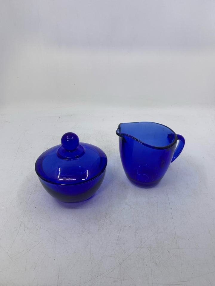 GLASS SUGAR/CREAMER SET.