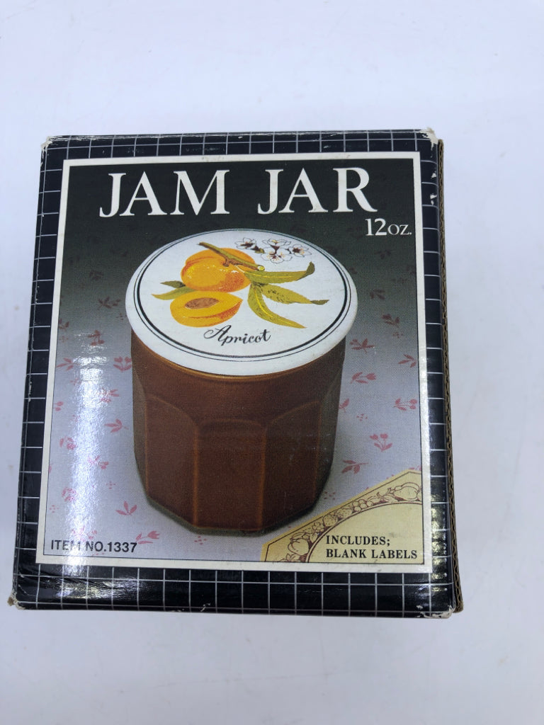 NIB JAM JAR-APRICOT TOPPER.