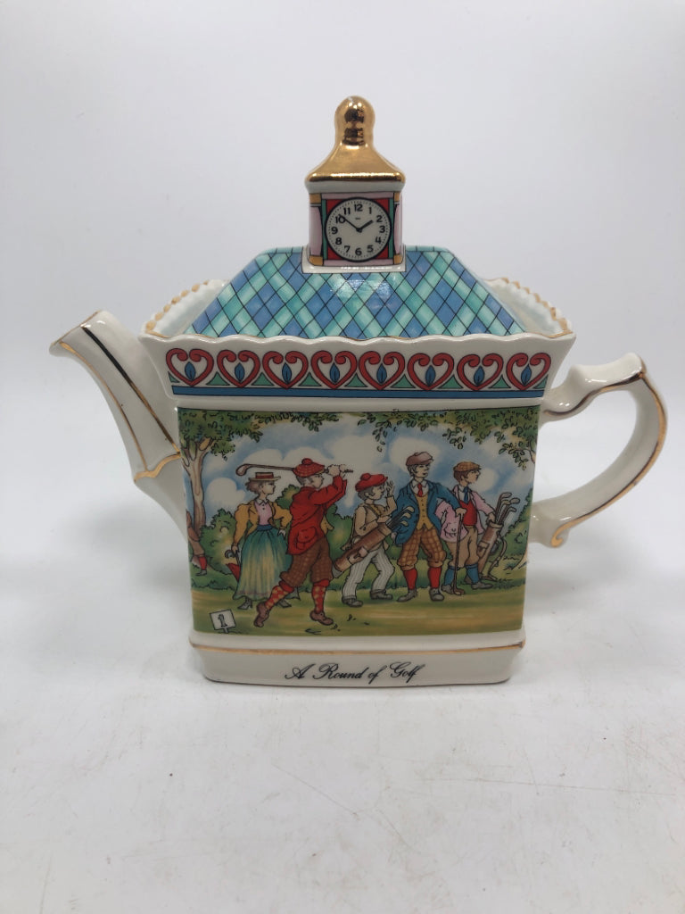 VTG 'A ROUND OF GOLF' TEAPOT.