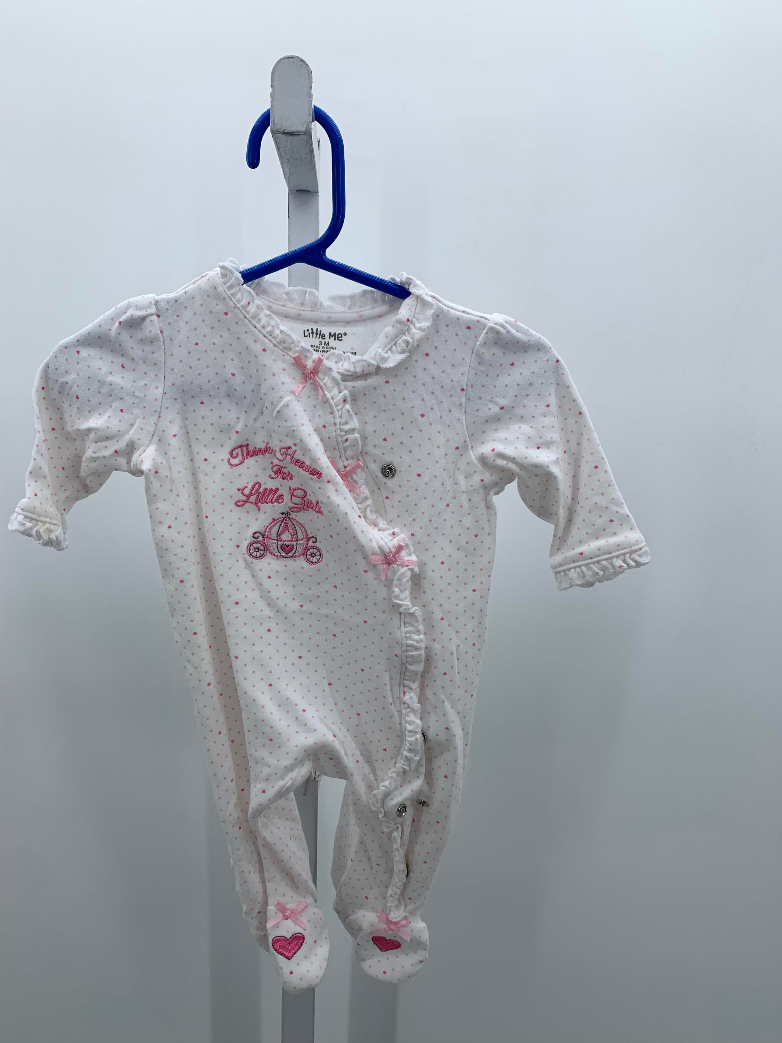 Little Me Size 3 Months Girls Long Slv. Romper