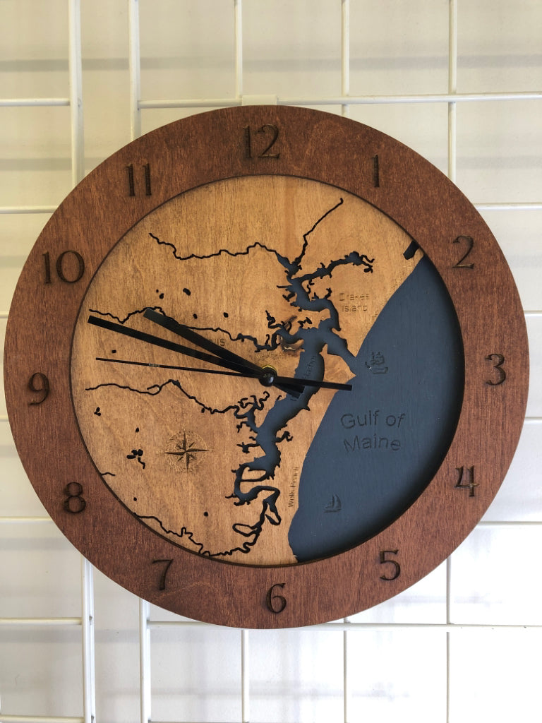 WOOD GULF OF MAINE CLOCK.