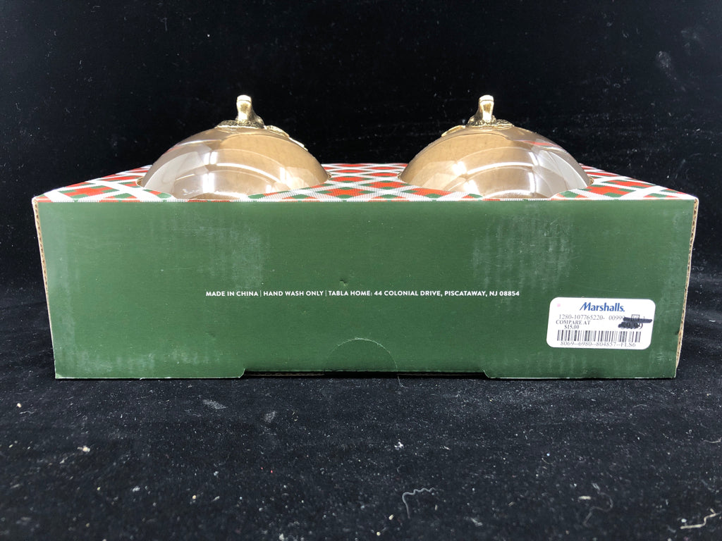 NIB NORTH POLE SOUTH STEMLESS WINE GLASSES.