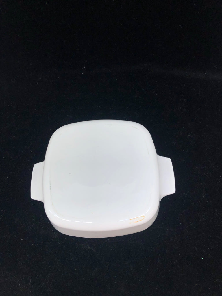 SQUARE WHITE CORNING WARE BAKING DISH.