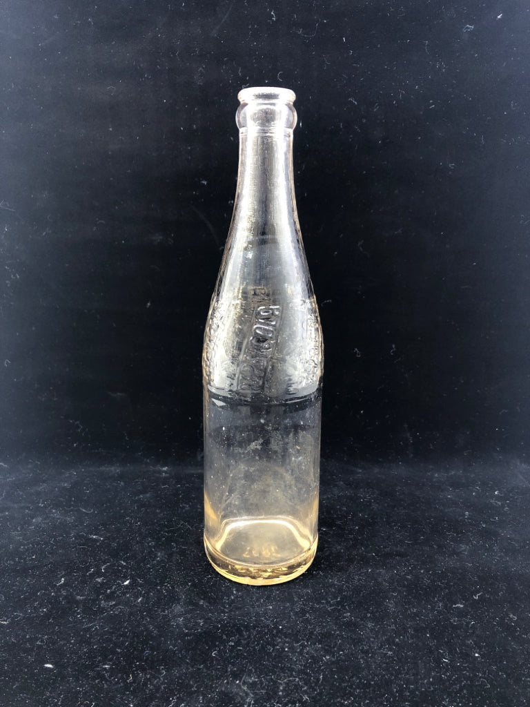 VTG PEPSI COLA EMBOSSED CLEAR EMPTY BOTTLE.