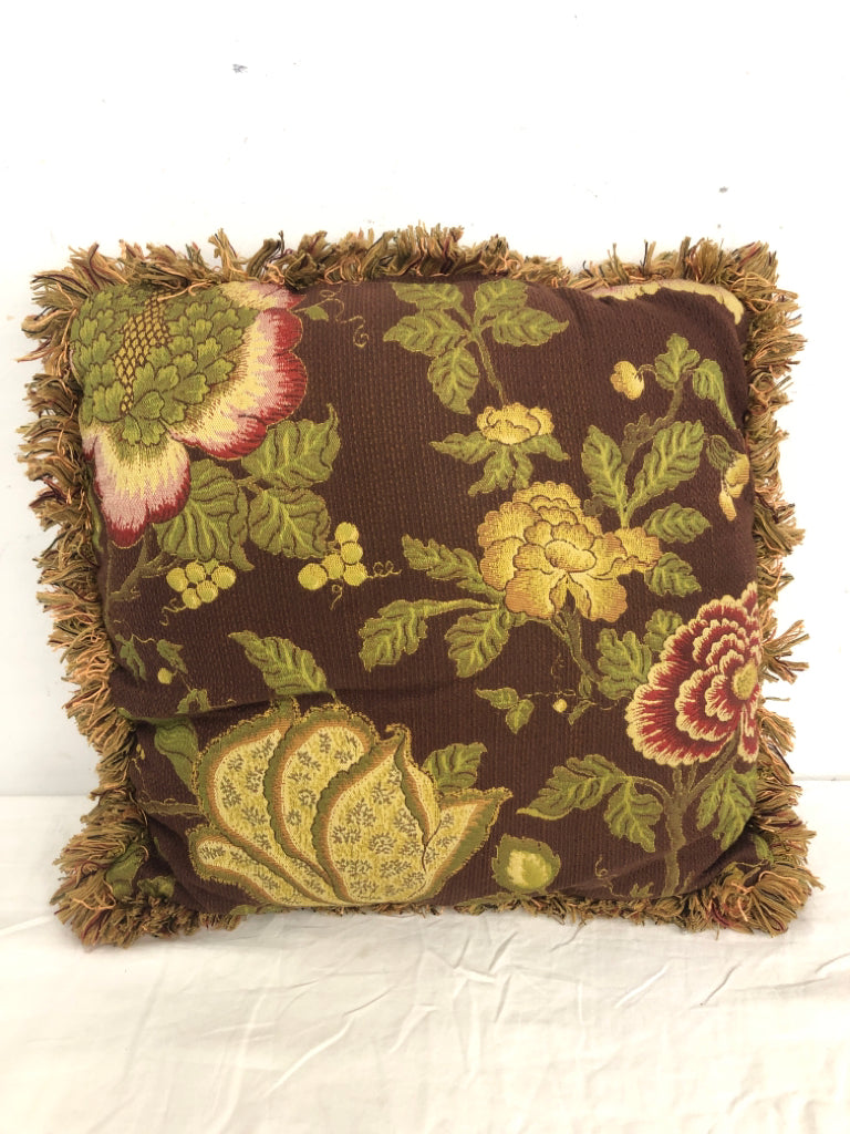 BROWN, GREEN & RED PILLOW.