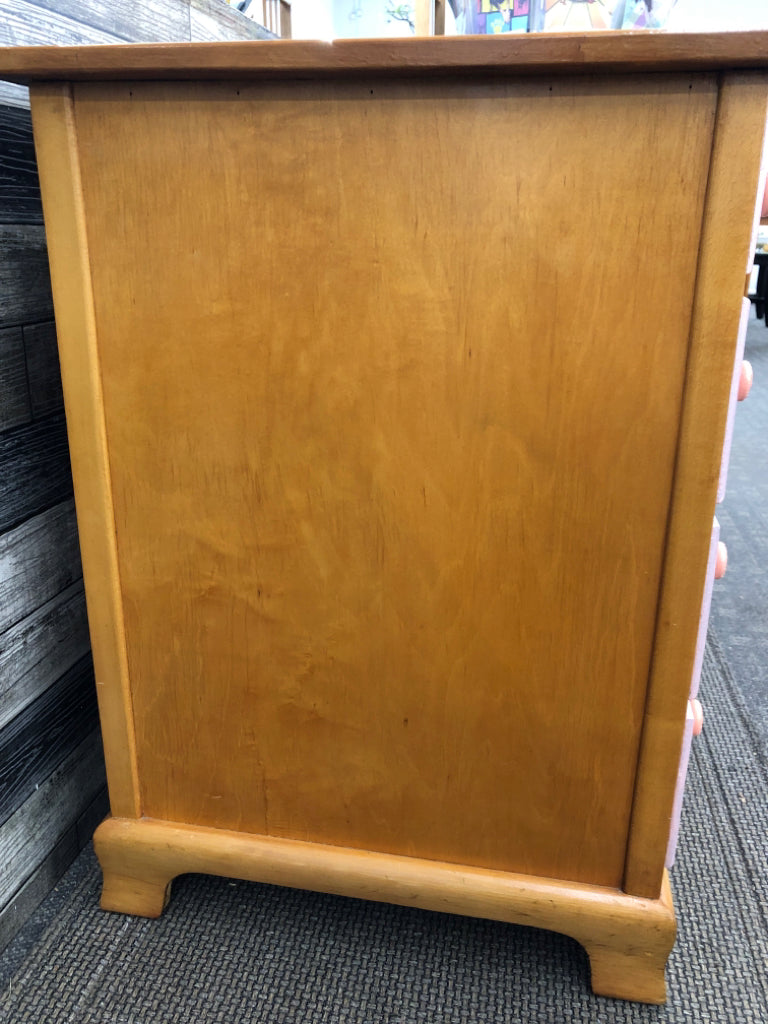 PINK-DRAWER PAINTED STUDENT DESK.