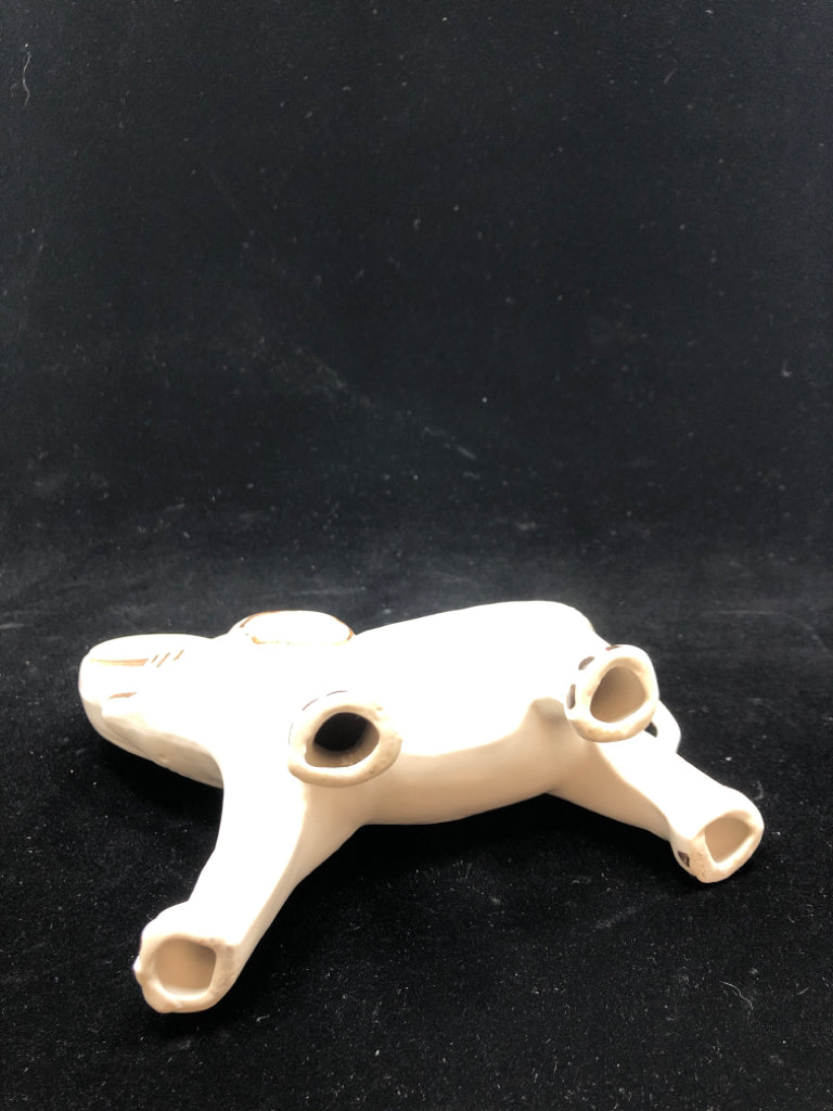 CERAMIC WHITE & GOLD ELEPHANT.