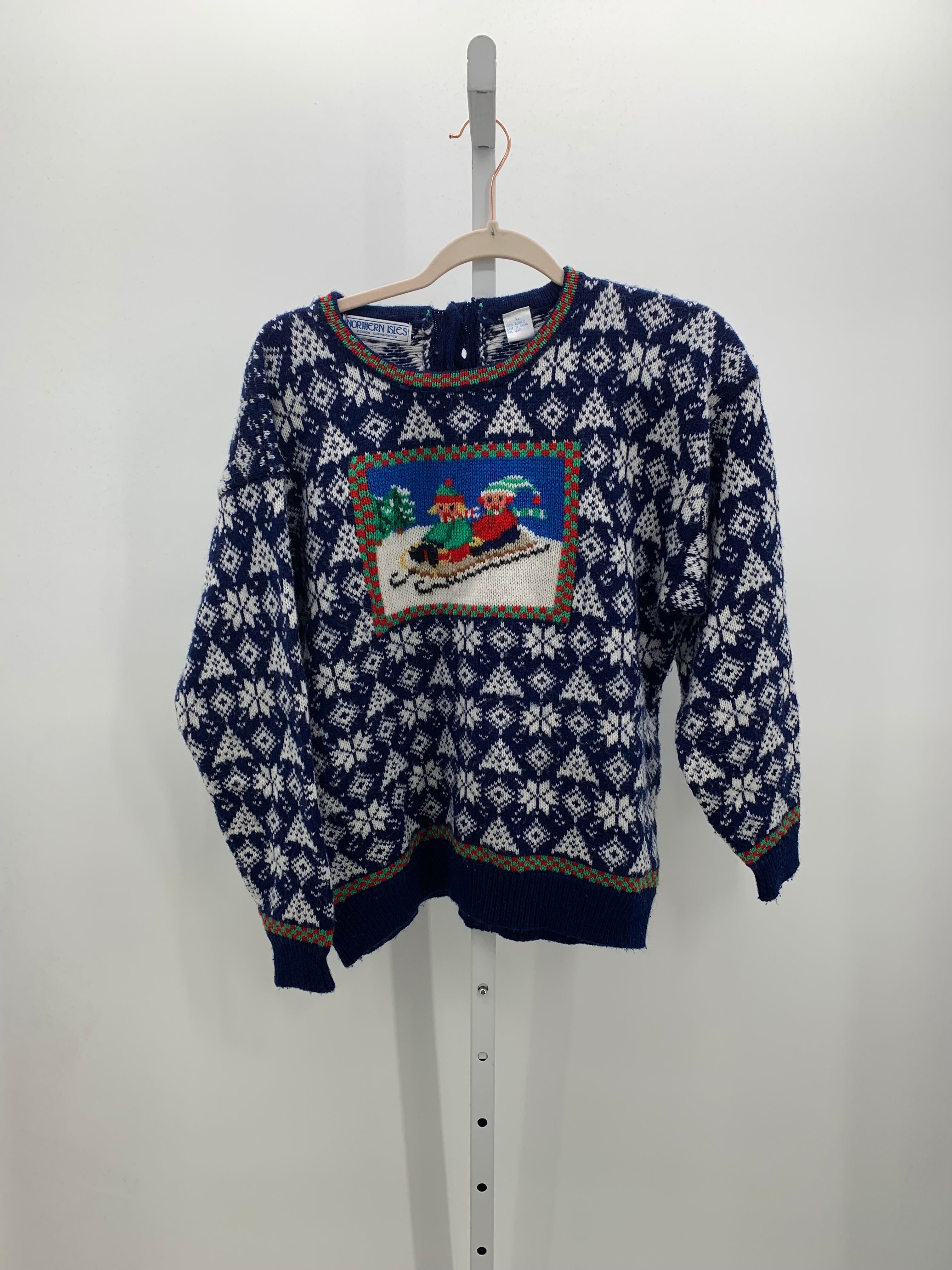 LONG SLV SWEATER SLEDDING ELVES.
