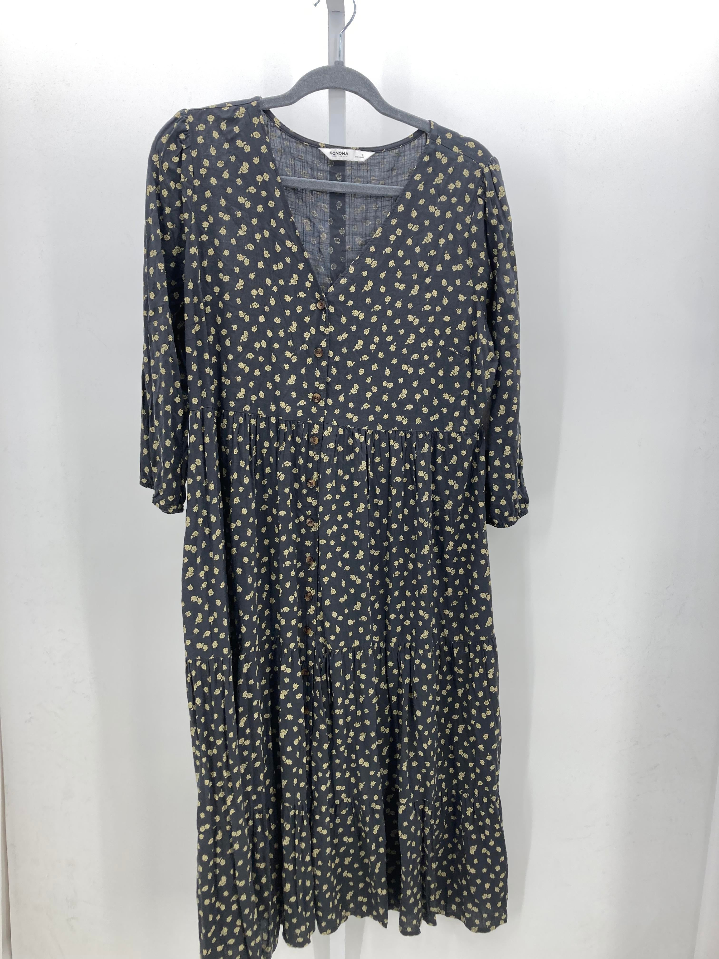 Sonoma Size Large Misses 3/4 Sleeve Dress