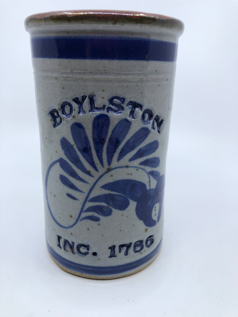 BOYLSTON POTTERY UTENSIL HOLDER CROCK.